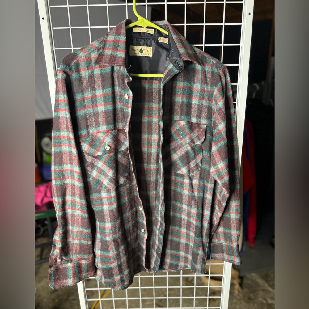 Vintage 1980s Northwest Territory Red and Green Plaid flannel